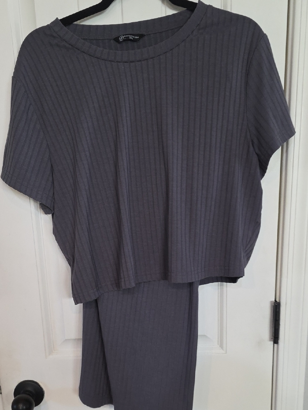 PrettyGarden XXL Top And Pants in Charcoal Gray